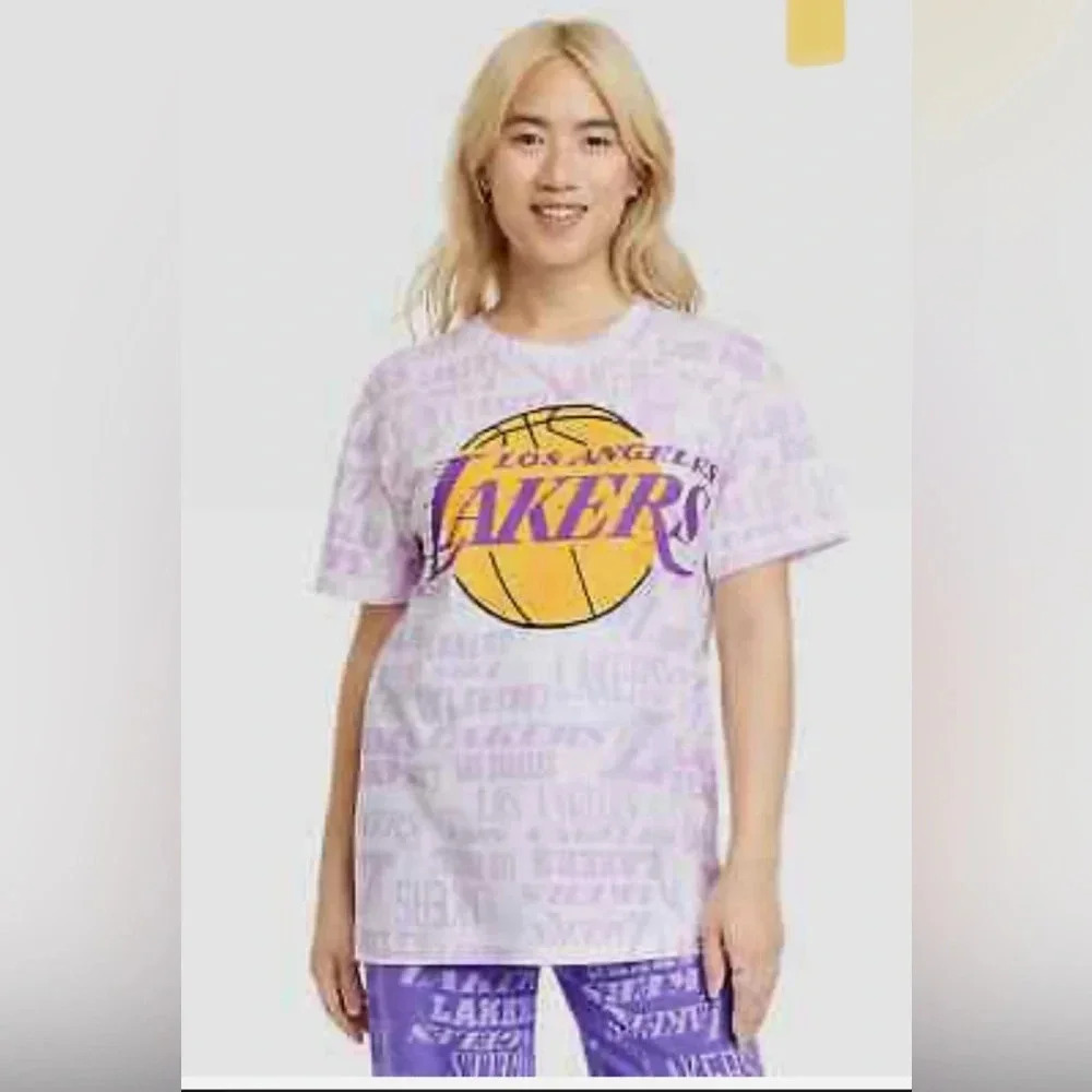 NBA Los Angeles Lakers logo short sleeve T-shirt